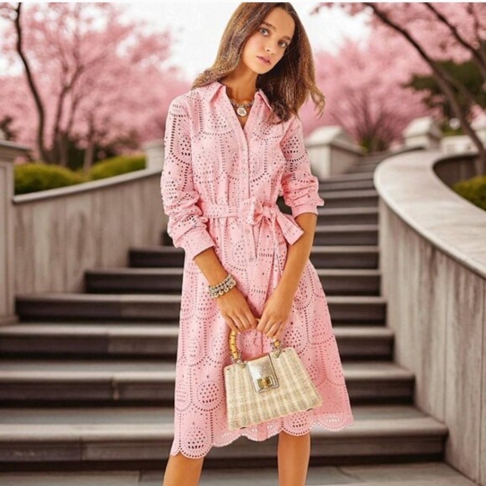 Lilly Pulitzer Light Pink Embroidered Dress